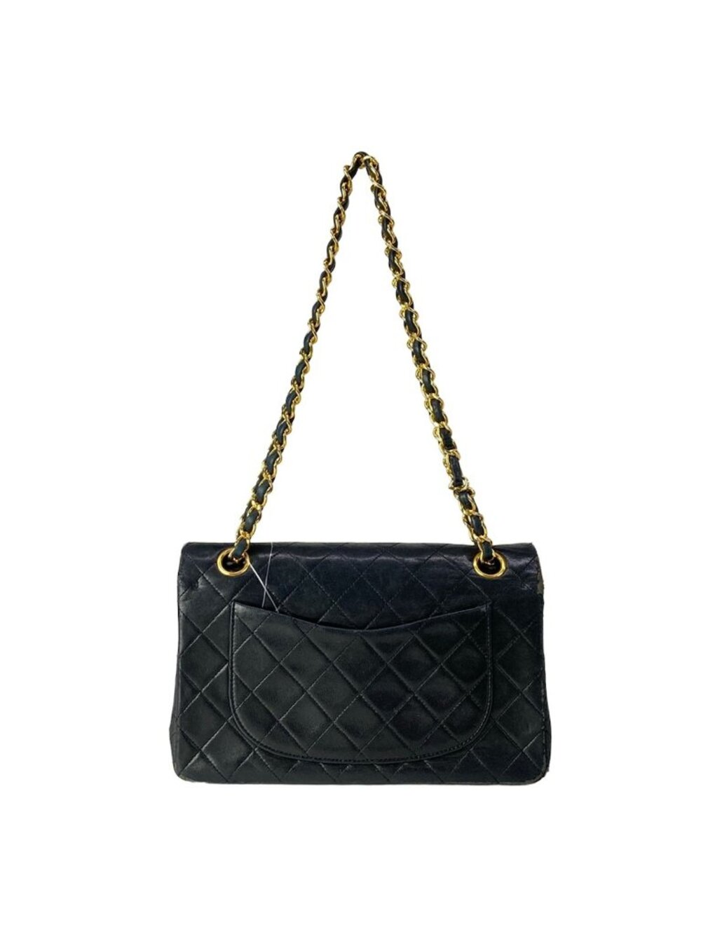 Chanel Shoulder Bag Double Flap Quilted Black Chain Gold Lambskin - Picture 3 of 15